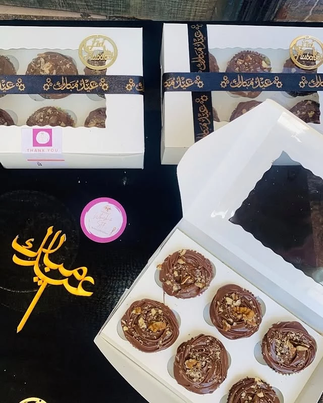 Eid Mubarak cupcakes collection with beautiful festive decorations for sweet celebrations - Eid Sweets Karachi By Whisk And Sift